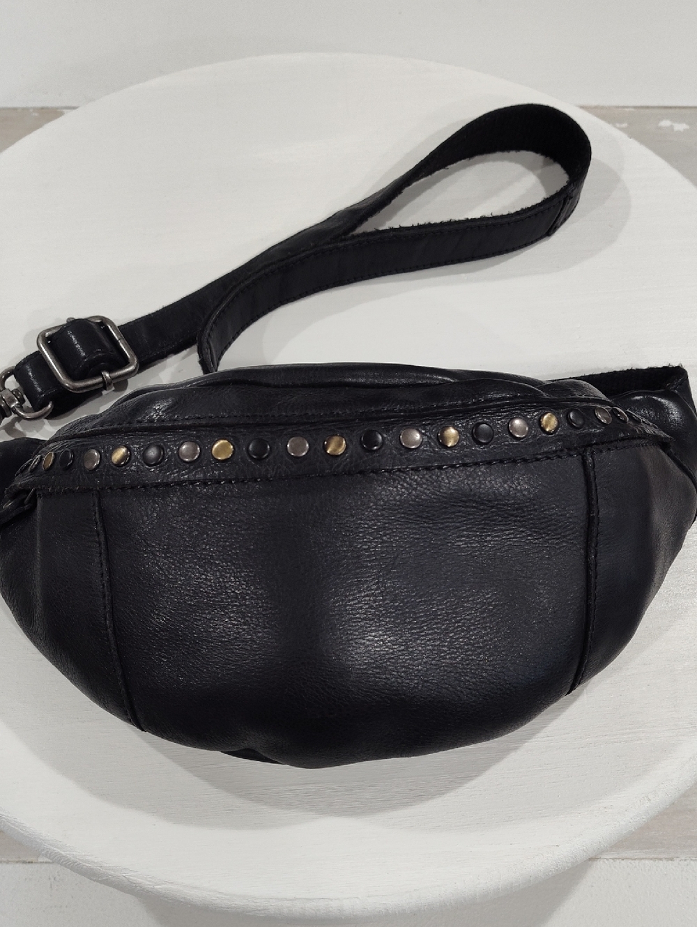 Burkely Leather Studded Black Waist/Belt Bag